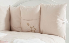 Постільний комплект 6 ел Babycentre & Twins Moonlight 4011-BTMO-02, beige, білий/беж